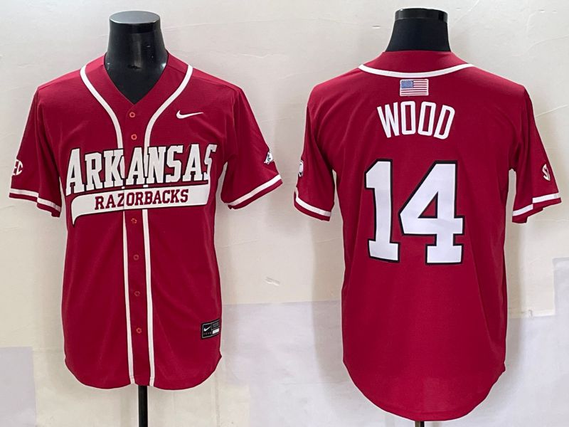 Men 2025 Alabama Crimson Tide #14 Wood Red Nike Joint Name Nike NCAA Jersey style 1->ncaa teams->NCAA Jersey